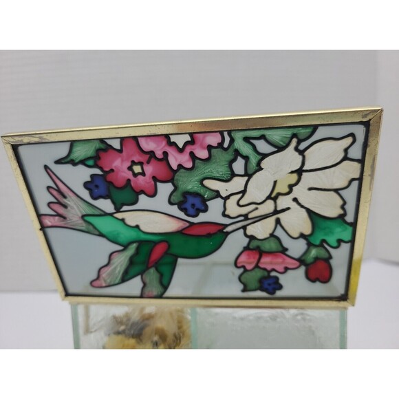 Set 2 Hummingbird Music Trinket Boxes Resin Glass Wings of Love - Picture 6 of 13